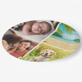 オリジナル4枚の写真コラージュカスタム ペーパープレート (アングル)