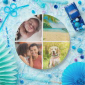 オリジナル4枚の写真コラージュ カスタム ペーパープレート (パーティー)