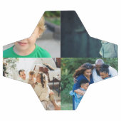 オリジナル4枚の写真コラージュ サッカーボール (フラット)