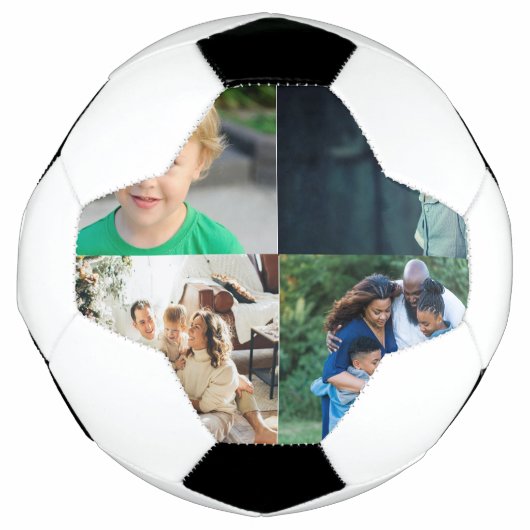 オリジナル4枚の写真コラージュ サッカーボール (正面)