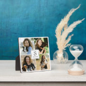 オリジナル4枚の写真コラージュ モノグラムと名前付き フォトプラーク (インサイチュ)