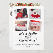 オリジナル4枚写真のホリデーカード  オーナメント付き シーズンカード (正面/裏面)