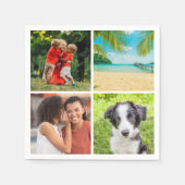 オリジナル4枚写真コラージュ スタンダードカクテルナプキン (正面)