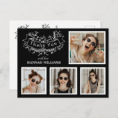 オリジナル4枚写真コラージュ 卒業お礼メッセージ ポストカード (正面/裏面)