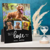 オリジナル4枚写真コラージュ 愛と犬 フォトプラーク (側面)