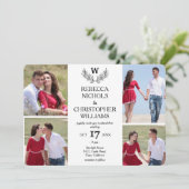 オリジナル4枚写真ラウレルモノグラム ウェディング 招待状 (スタンド正面)