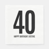 オリジナル40歳の誕生日ナプキン スタンダードランチョンナプキン (正面)