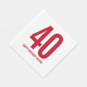 オリジナル40歳の誕生日ナプキン スタンダードランチョンナプキン (角)