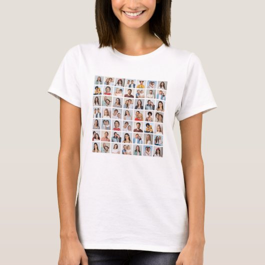 オリジナル49枚フォトコラージュ レディース Tシャツ (正面)