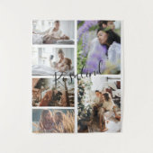 オリジナル5枚の写真インスタグラムコラージュ シグネチャー タペストリー (正面)