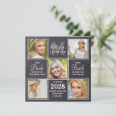 オリジナル5枚写真コラージュ 卒業おめでとうカード 招待状 (スタンド正面)