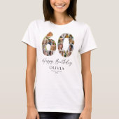 オリジナル60歳の誕生日写真コラージュTシャツ Tシャツ (正面)