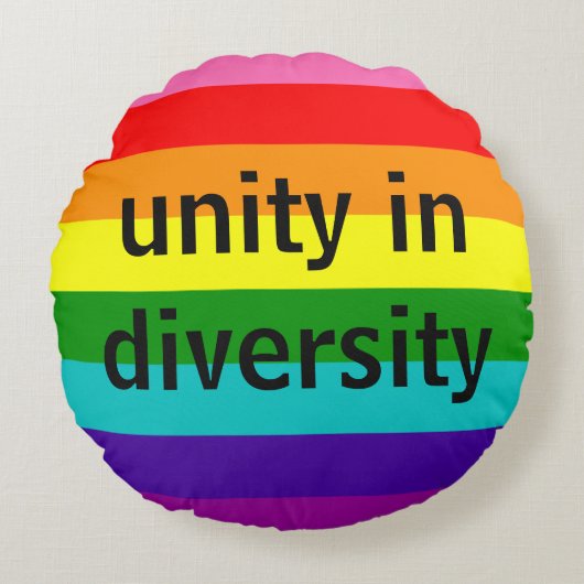 オリジナル8ストライプレインボーフラグLGBTカスタム文字 ラウンドクッション (正面)