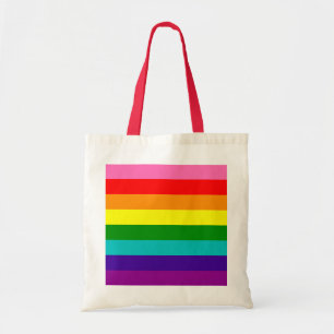 オリジナル8ストライプLGBTゲイプライドレインボー国旗 トートバッグ