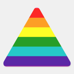 オリジナル8ストライプLGBTゲイプライドレインボー国旗 三角形シール