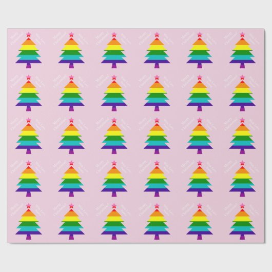 オリジナル8ストライプLGBTプライド国旗LGBTQクリスマス ラッピングペーパー (フラット)