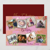 オリジナル8枚の写真 ファミリーコラージュ クリスマス (正面/裏面)