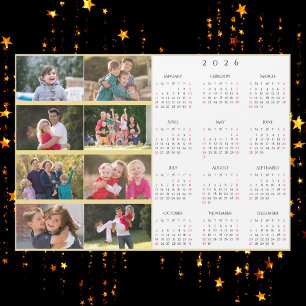 オリジナル8枚写真コラージュ ファミリー 2026カレンダー