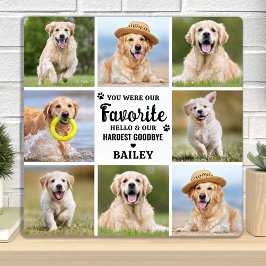 オリジナル8枚写真コラージュ ペット犬 喪失 記念 フォトプラーク