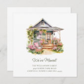 オリジナル お引越しのお知らせにぴったりなカントリーコテージイラスト 案内状 (正面/裏面)