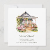 オリジナル お引越しのお知らせにぴったりなカントリーコテージイラスト 案内状 (正面)