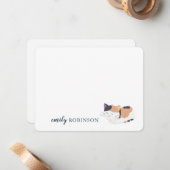 オリジナル かわいい猫のグリーティングカード ノートカード (正面/裏面インサイチュ)