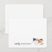 オリジナル かわいい猫のグリーティングカード ノートカード (正面/裏面)