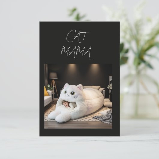 オリジナル かわいい猫ベッド 招待状 (スタンド正面)