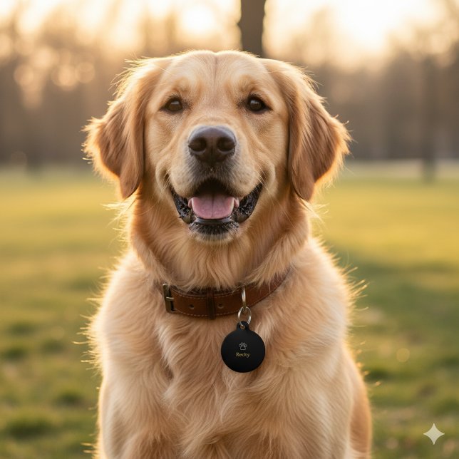 オリジナル かわいい カスタム ぱうぷりん 名前 ペット　ネームタグ (Personalized Cute Custom Paw Print Name Pet ID Tag)