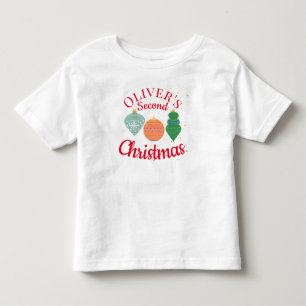 オリジナル かわいい カワイイ オーナメント 2つ目のクリスマス トドラーTシャツ