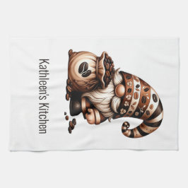 オリジナル かわいい コーヒー ノーム ブラウン ホワイト ギフト キッチンタオル