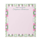 オリジナル かわいい ピンクと サージュ ノートパッド (正面)