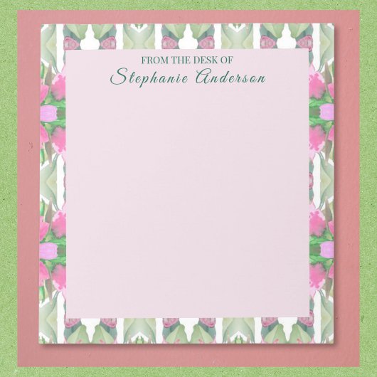 オリジナル かわいい ピンクと サージュ ノートパッド