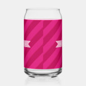 オリジナル かわいい モダン ピンク ストライプ ガラス缶 (左)