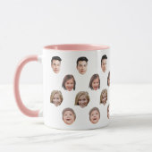 オリジナル かわいい 家族 顔 4 枚 写真 マグカップ (左)