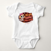 オリジナル かわいい 赤ちゃんと犬 ベビーボディスーツ (正面)