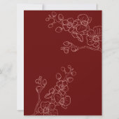 オリジナル アラビア語 英語 ムスリム フラワー エレガント ワインレッド 招待状 (裏面)