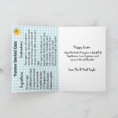 オリジナル イースターおめでとうと悪魔の卵のレシピ カード (内部)