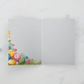 オリジナル イースター ブルー ウサギ グリーティング カード (内部)