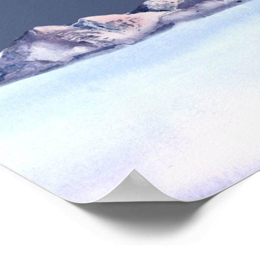 オリジナル ウィンター マウンテン イブニング カード&ギフト ポスター (角)