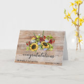 オリジナル ウェディング おめでとう サンキュー カード (黄色い花)