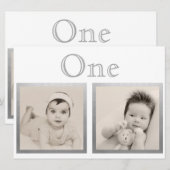 オリジナル ウェディング カップル 年齢 シルバー テーブル ナンバー 招待状 (正面/裏面)