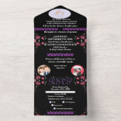 オリジナル ウェディング フォト テキスト カップル オールインワン招待状 (内側)