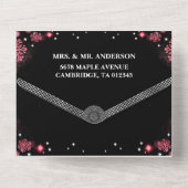 オリジナル ウェディング フォト テキスト カップル オールインワン招待状 (裏面)