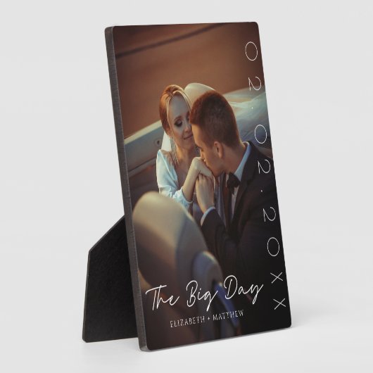 オリジナル ウェディング フォト プレート | 記念すべき日 フォトプラーク (側面)