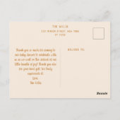 オリジナル ウォーターカラー太陽 カスタム ベビー フォト ベビー シャワー サンクス ポストカード (裏面)