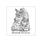 オリジナル エクスリブリス オオカミ 本のしるし ラバースタンプ (インプリント)