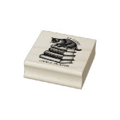 オリジナル エクスリブリス 本のしるし、ヴィンテージ猫の本 ラバースタンプ (スタンプ)