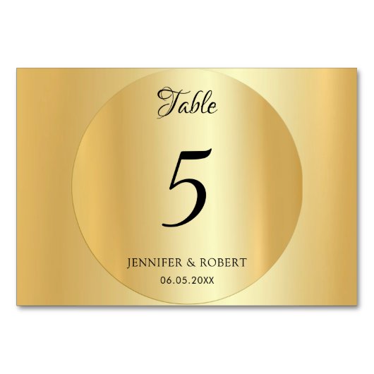 オリジナル エレガント フォーゴールド テンプレート 手書き テーブルナンバー (正面)