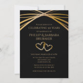 オリジナル エレガント 50周年記念 オリジナル ハート 招待状 (正面)